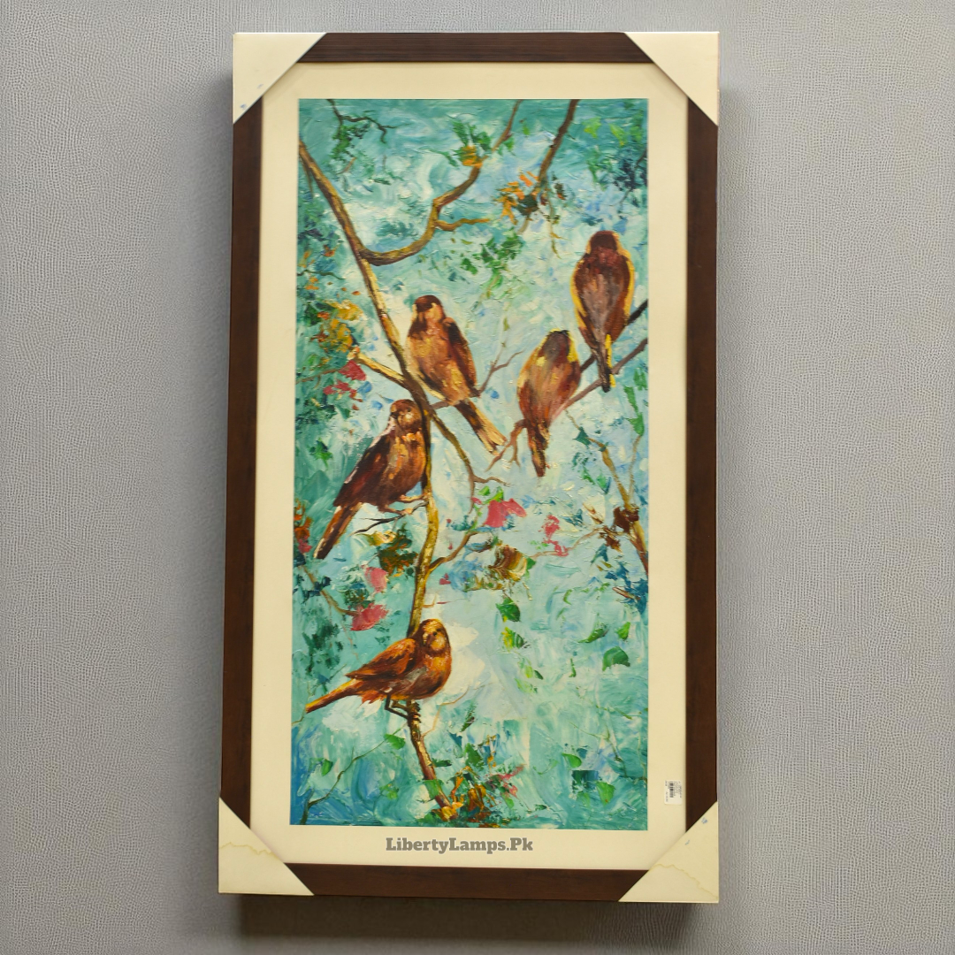 Nature’s Harmony Bird Oil Painting on Canvas (Single)