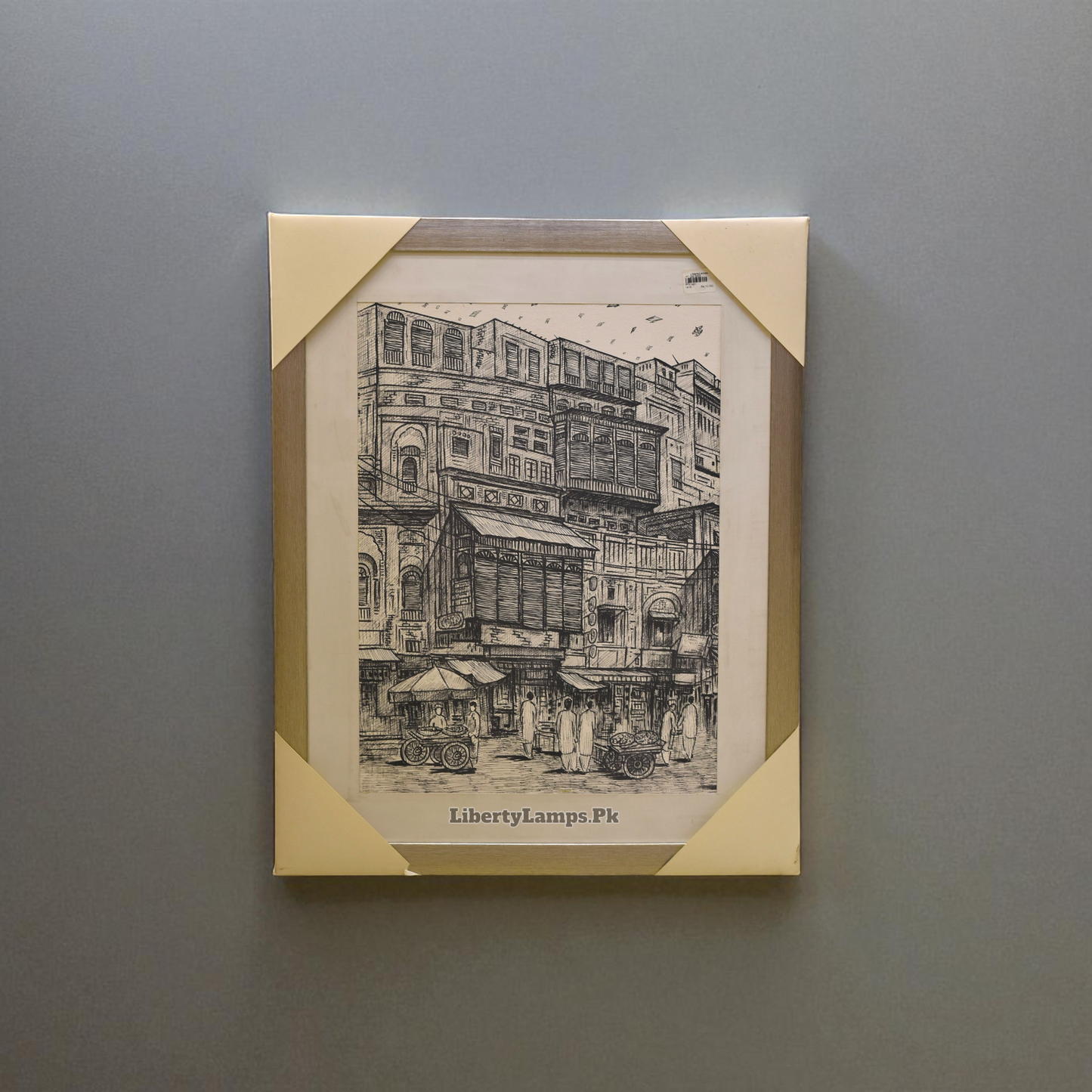 Old City Sketch Oil Painting on Canvas (Single)