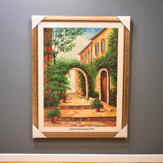 Vintage Old City Oil Painting on Canvas (Single) 🏙️✨