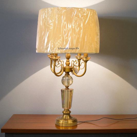 Imperial Glow – Crystal & Metal 4-Arm Lamp (Pair) ✨💎