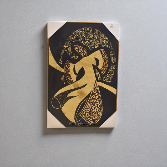 Whirling Verses – Sufi Calligraphy Oil Painting on Canvas (Single) 🖋️🕊️