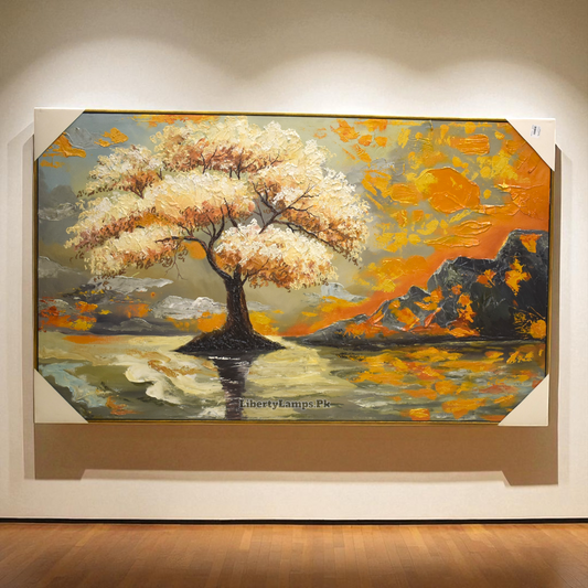 Golden Horizon Nature Oil Painting on Canvas (Single) 🌿🎨