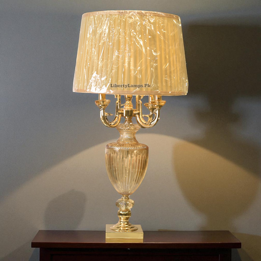 Royal Brilliance – Crystal & Metal 4-Arm Lamp (Pair) ✨🏛️