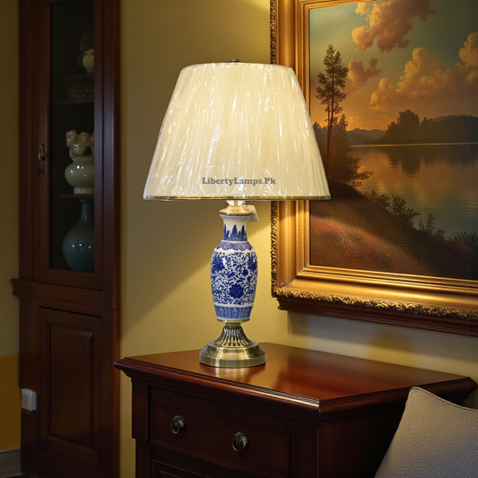 Blue Pottery Porcelain Table Lamp (Pair) 💙✨