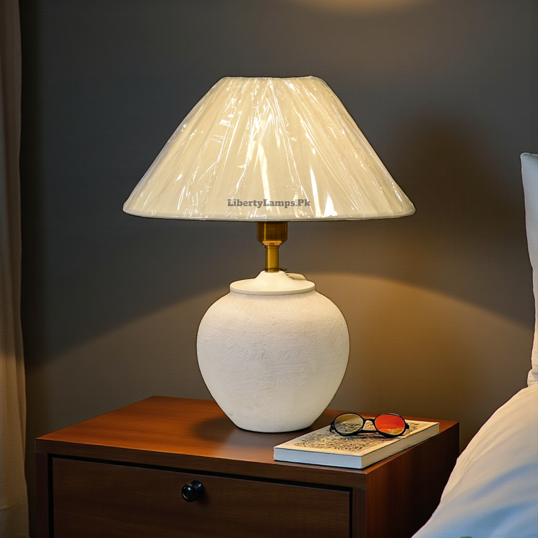 Ivory Glow White Terracotta Table Lamp (Pair) 🌿🤍