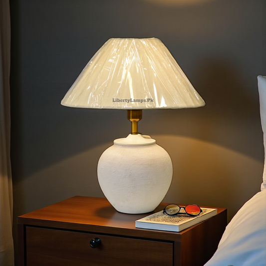 Ivory Glow White Terracotta Table Lamp (Pair) 🌿🤍