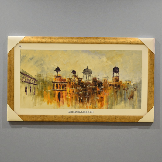 Taj Mahal Majesty Oil Painting on Canvas (Single)