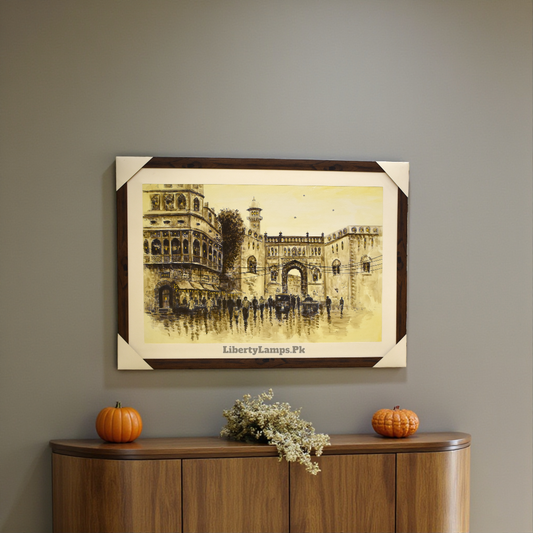 Old Lahore Heritage Oil Painting on Canvas (Single)