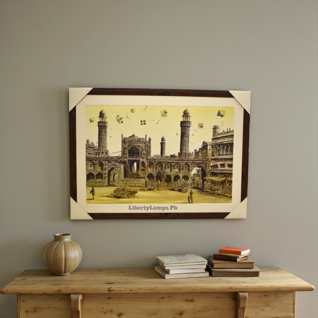 Wazir Khan Masjid Heritage Oil Painting on Canvas (Single)