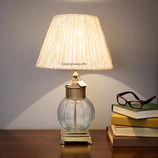 Royal Emerald Cutting Glass Table Lamp (Pair)