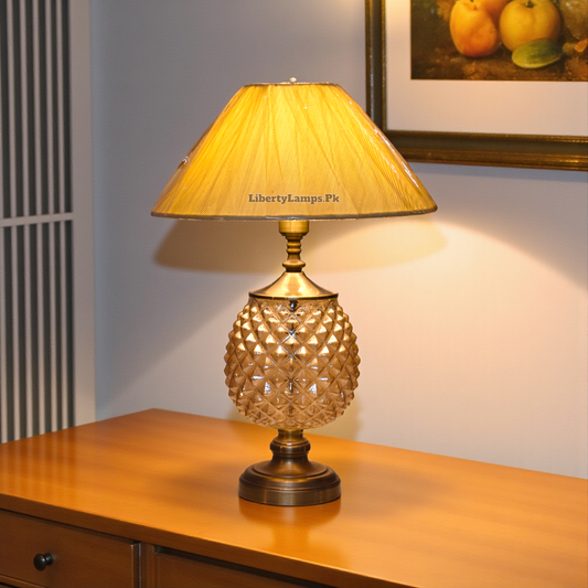 Crystal-Cut Glass Table Lamp (Pair)