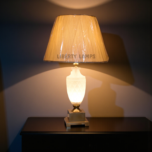 Emerald Glow Glass Table Lamp (Pair)