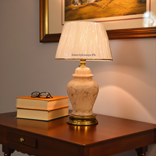 Printed Glass Table Lamp (Pair)