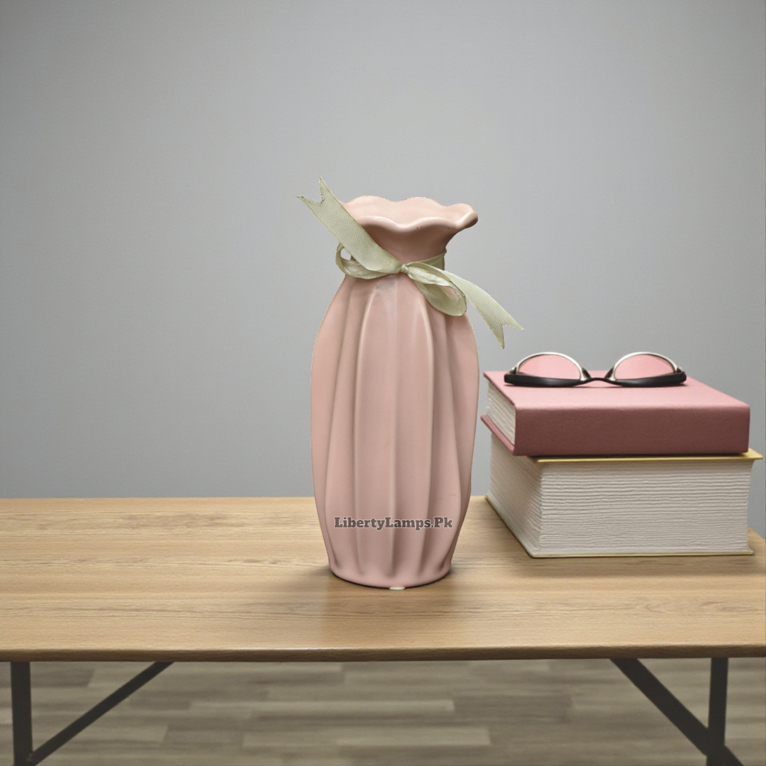 Elegant Pearl Porcelain Vase (Single)