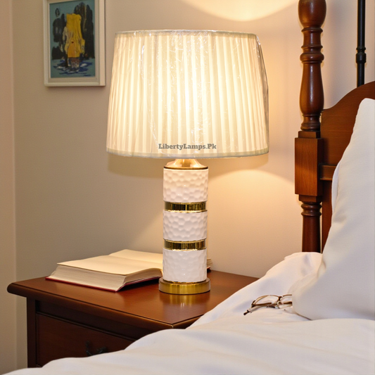 Ivory Glow Ceramic Table Lamp (Pair)