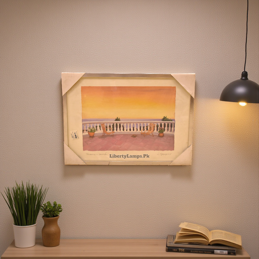 Serene Horizon – Scenic Wall Art in Wooden & Mirror Frame (Single)