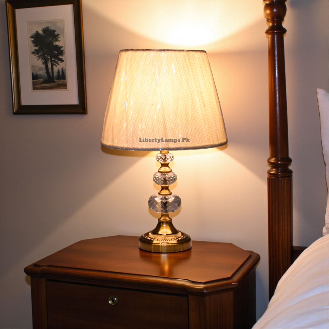 Crystal Sphere Metal Glow Table Lamp (Pair)