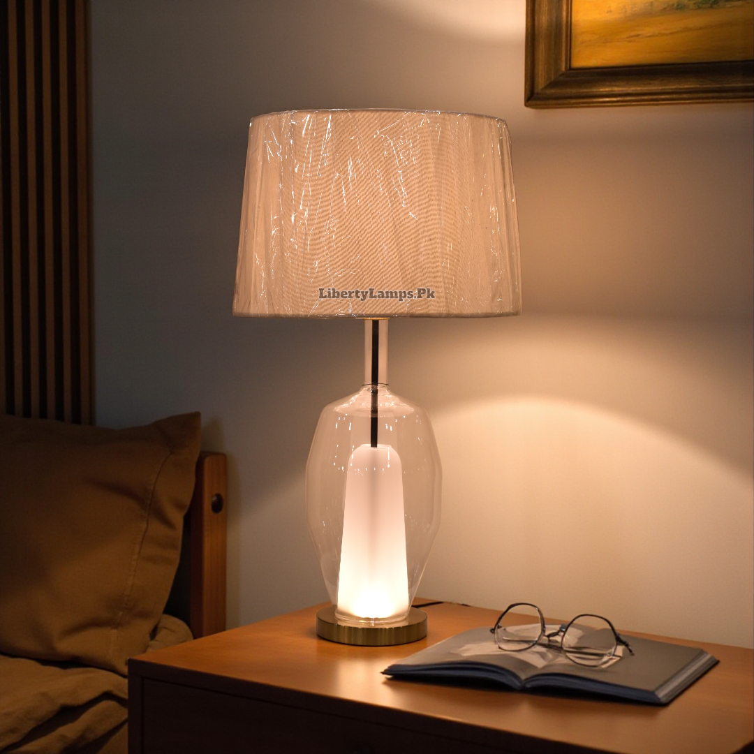 Aurora Glow – Glass Double Light Table Lamp (Pair)