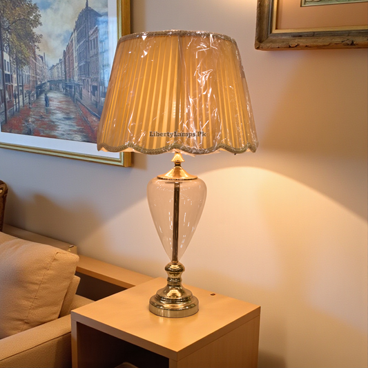 Crystal Glow – Glass Table Lamp (Pair)