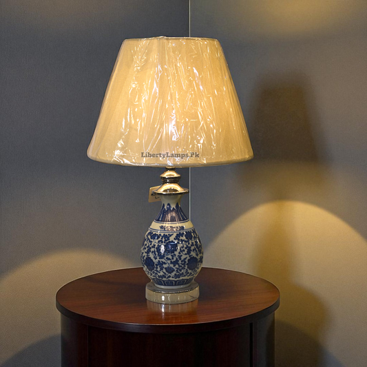 Blue Blossom Pottery Ceramic Table Lamp (Pair)