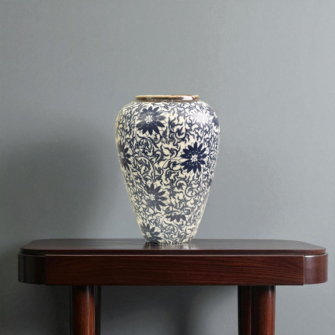 Elegant Contour Ceramic Vase – Artistic Touch (Single)