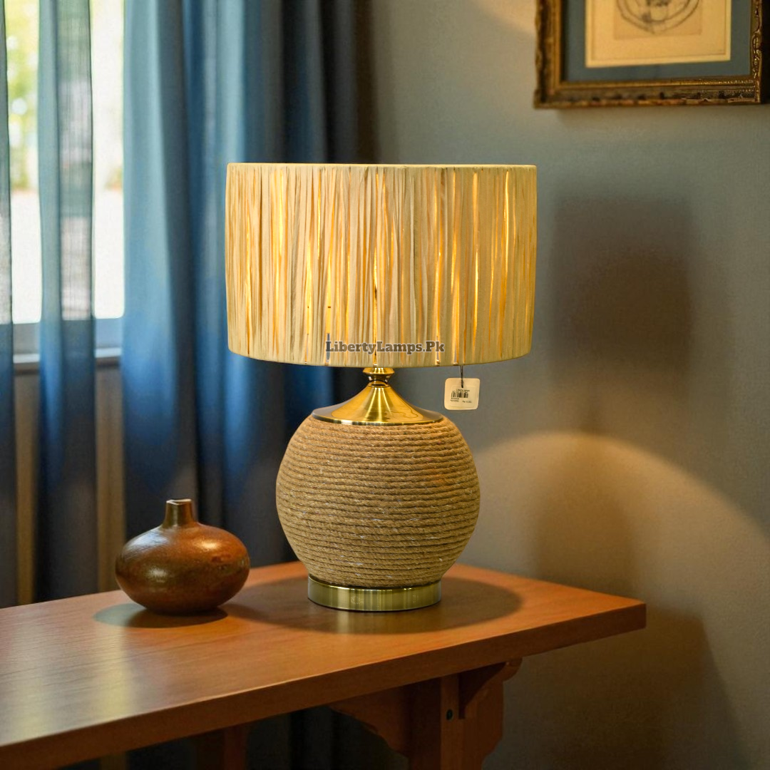 Rustic Wooden Table Lamp (Pair)