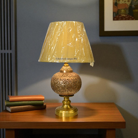 Royal Glow Brass Table Lamp (Pair)