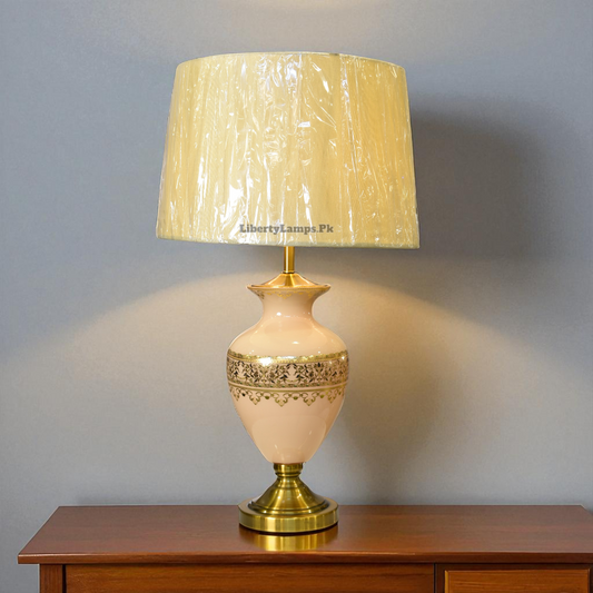 Twilight Bloom Printed Glass Table Lamp (Pair)