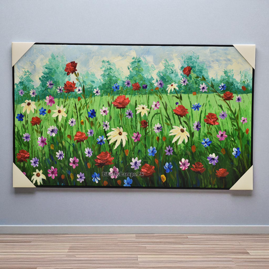 Blooming Elegance Floral Oil Painting on Canvas (Single)